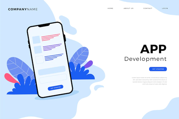 Free Vector | Landing page with smartphone
