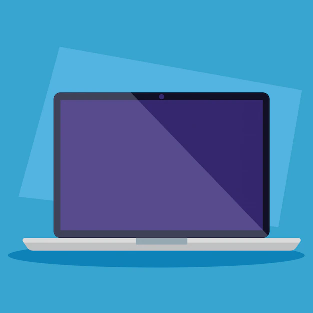 Free Vector | Laptop computer device in blue background
