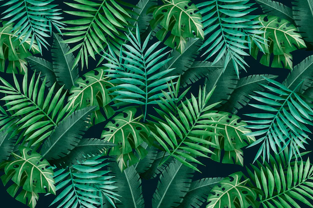 Free Vector | Large tropical green leaves background