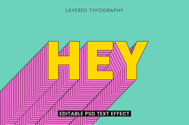 Free Vector | Layered editable text effect template 3d typography