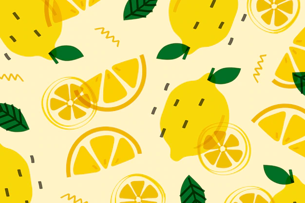 Free Vector | Lemon fruit memphis style