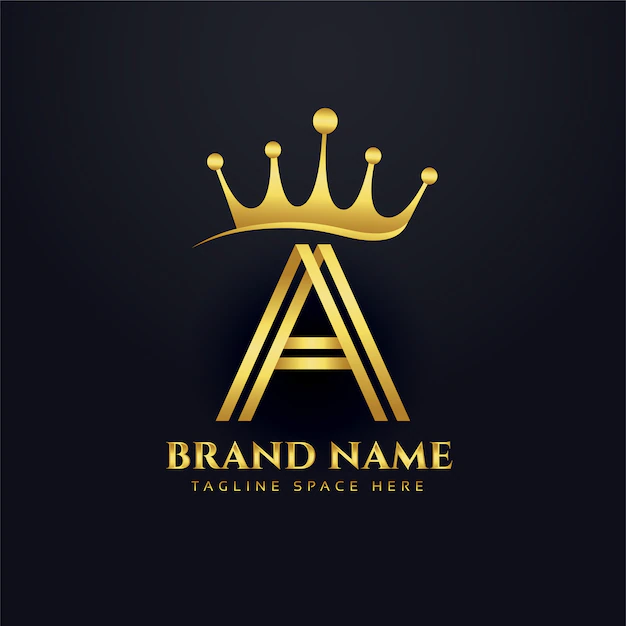 Free Vector | Letter a crown golden logo concept design