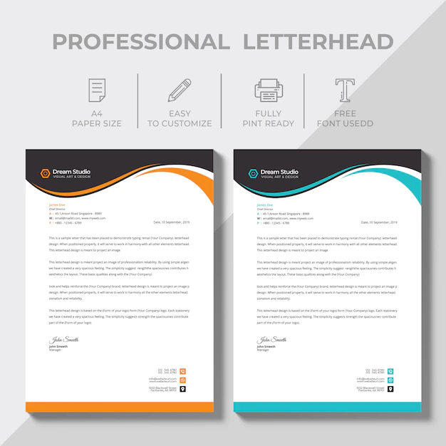 Free Vector | Letterhead template in flat style