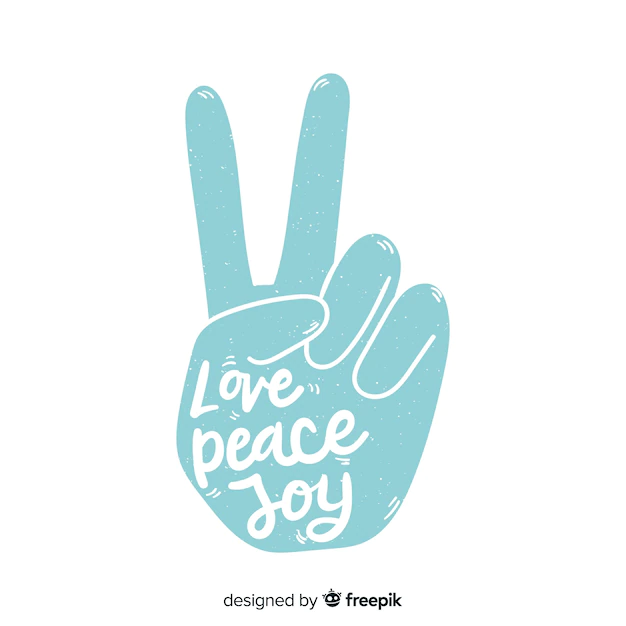 Free Vector | Lettering peace sign hand