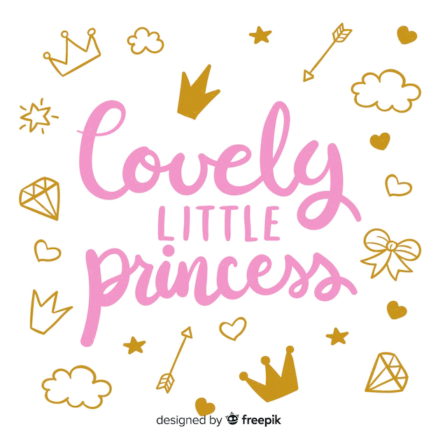 Free Vector | Lettering quote with princess style
