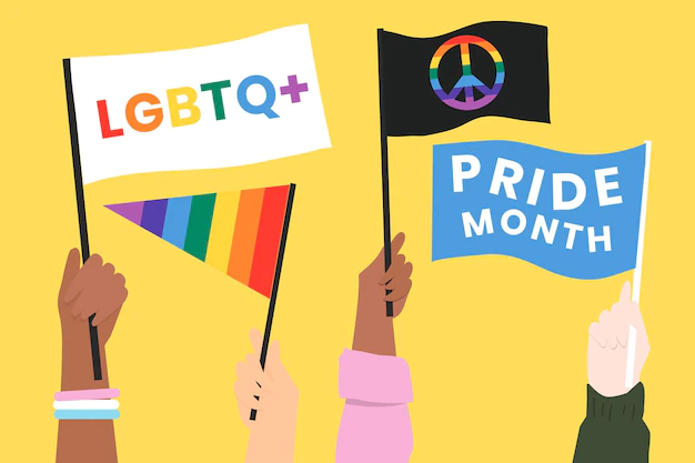 Free Vector | Lgbtq pride month flags vector