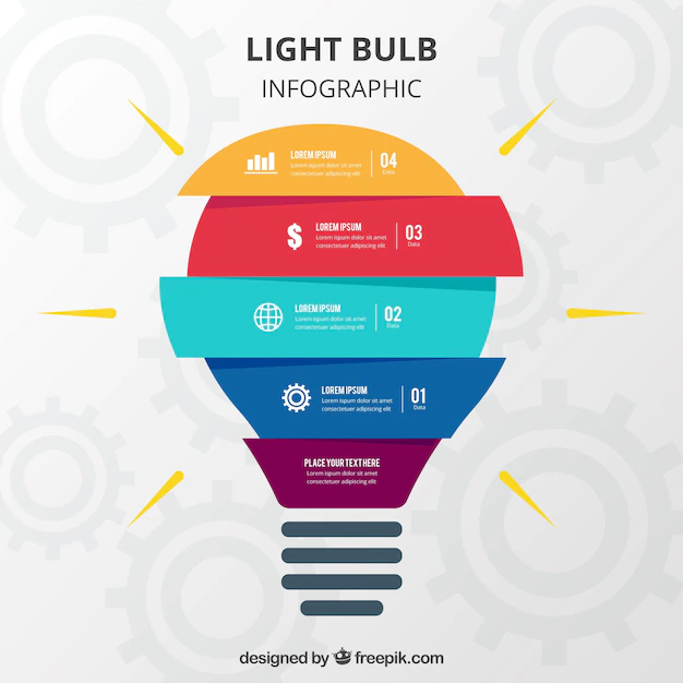 Free Vector | Light bulb infographic in flat design