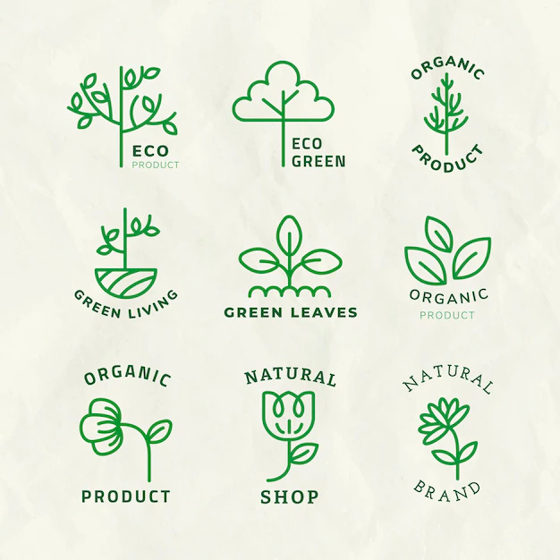 Free Vector | Line eco logo template vector for branding with text set