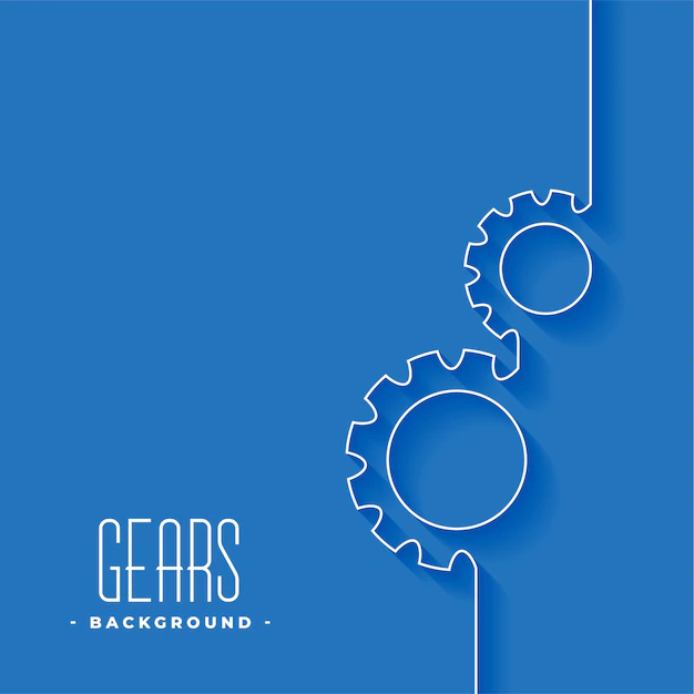 Free Vector | Line gears symbol on blue background design