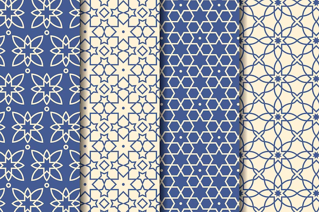 Free Vector | Linear arabic pattern collection