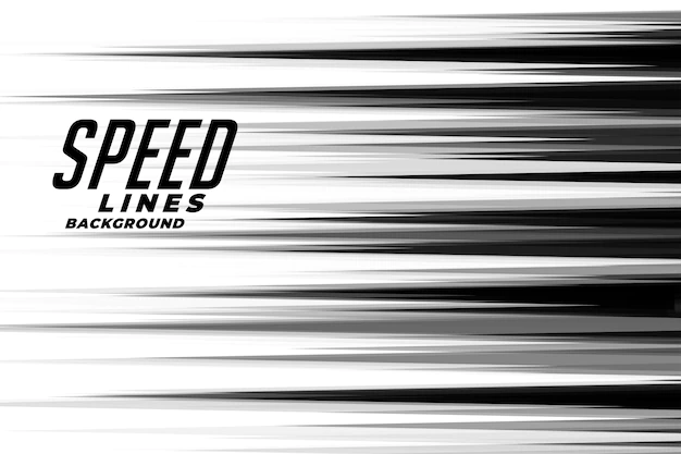 Free Vector | Linear speed lines in black and white comic style background
