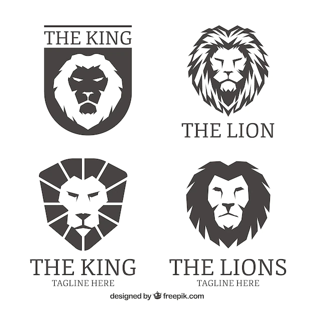 Free Vector | Lion logos, black color