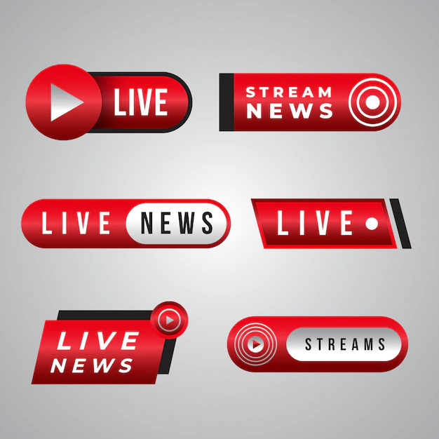 Free Vector | Live streams news banner collection design