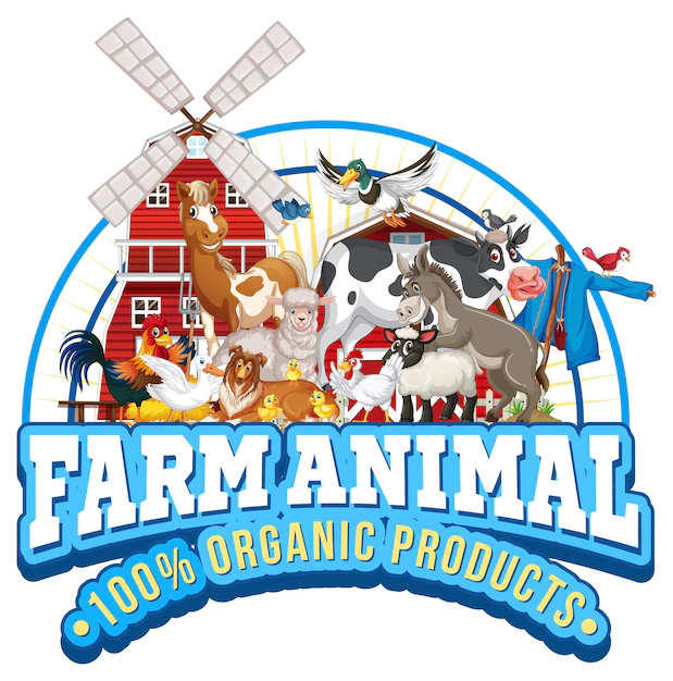 Free Vector | Logo design with words farm animal