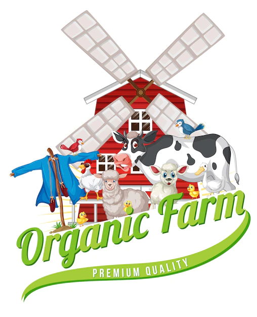 Free Vector | Logo design with words organic farm