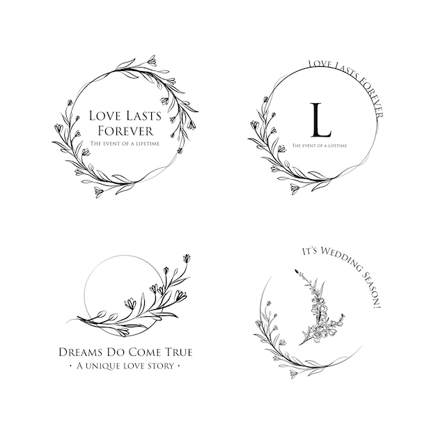 Free Vector | Logo with wedding ceremony for branding and icon