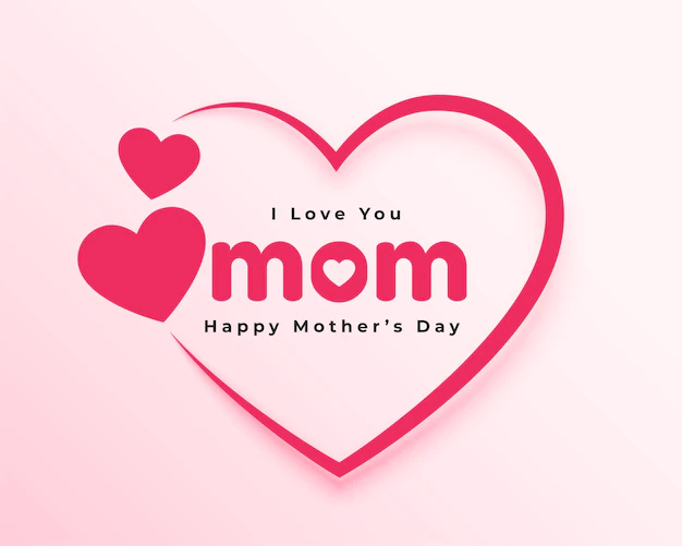 Free Vector | Love you mom hearts card for mothers day