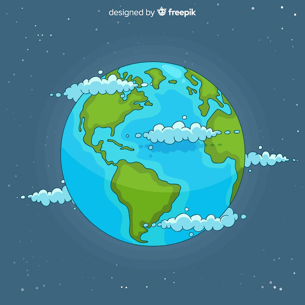 Free Vector | Lovely hand drawn planet earth composition