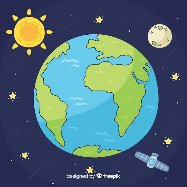 Free Vector | Lovely planet earth with hand drawn style