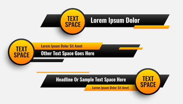 Free Vector | Lower third banners in circle and geometric style