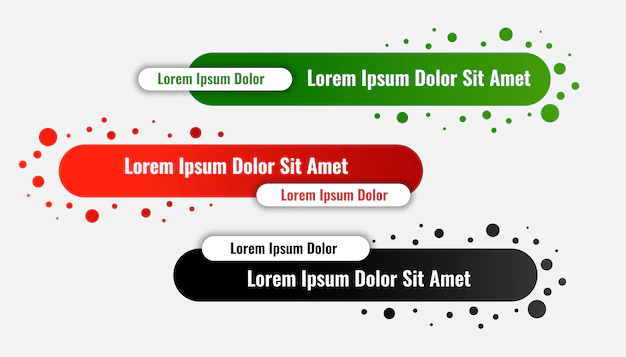 Free Vector | Lower third banners in rounded style