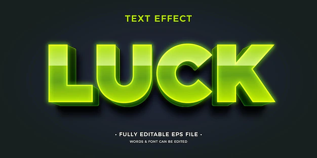 Free Vector | Luck text effect