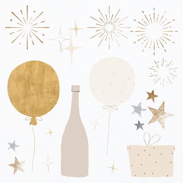 Free Vector | Luxury gold festive element set