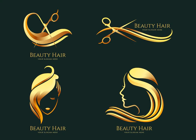 Free Vector | Luxury hair salon logo collection