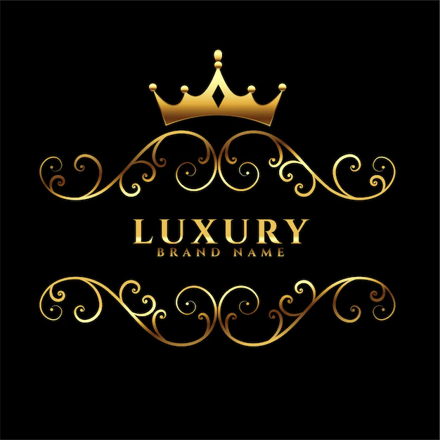 Free Vector | Luxury logotype with golden crown