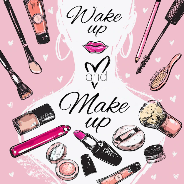 Free Vector | Make up cosmetic poster