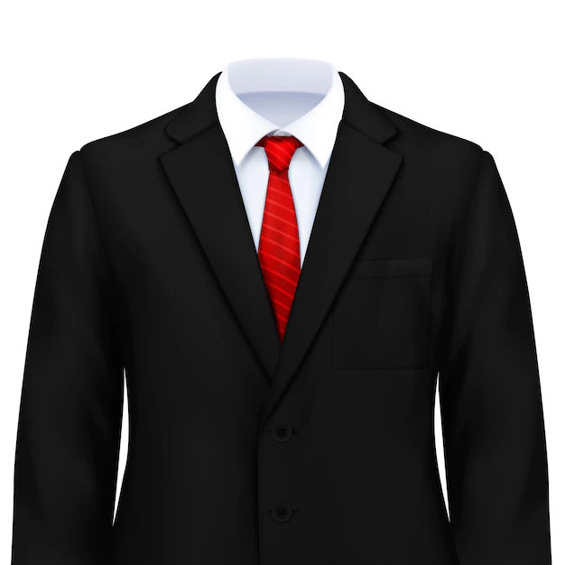 Free Vector | Mans suit realistic composition with smart costume with white shirt tie and jacket