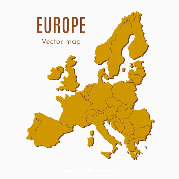 Free Vector | Map of europe with colors in flat style