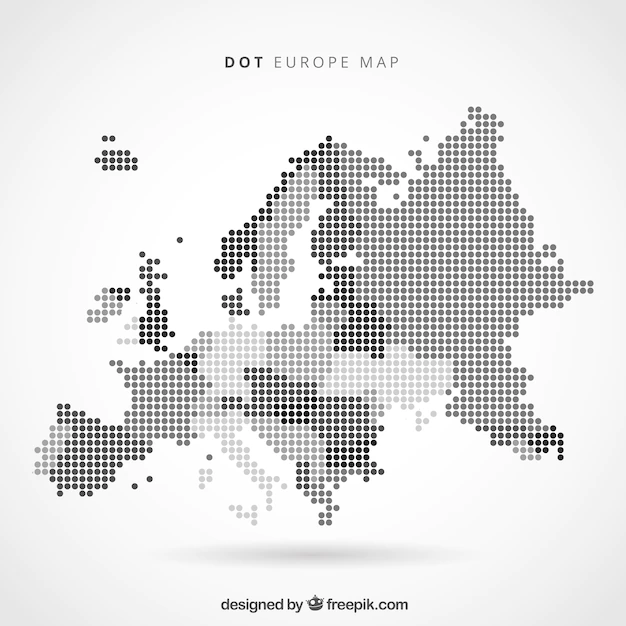 Free Vector | Map of europe with dots in flat style