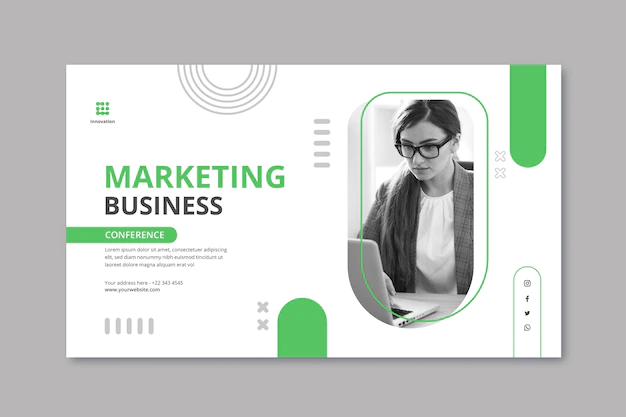 Free Vector | Marketing business horizontal banner template