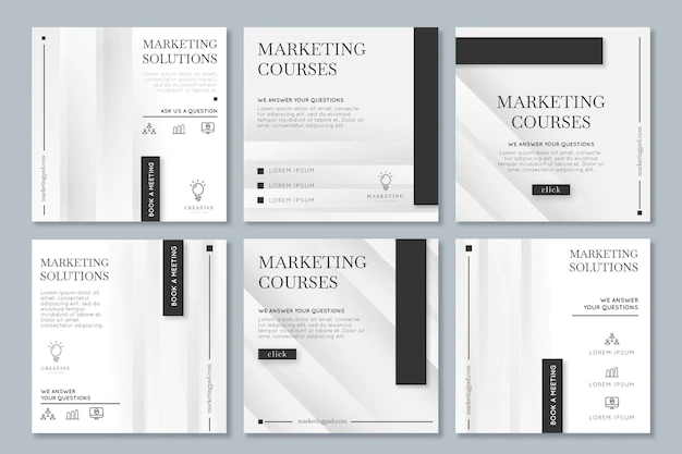 Free Vector | Marketing business instagram posts collection