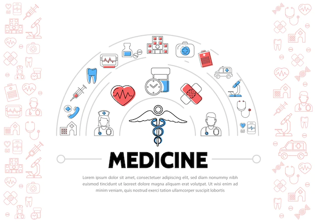 Free Vector | Medical background with icons
