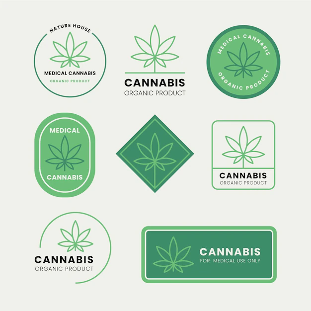 Free Vector | Medical cannabis badges set