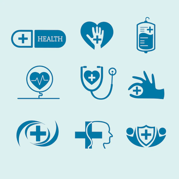 Free Vector | Medical service logos vector set