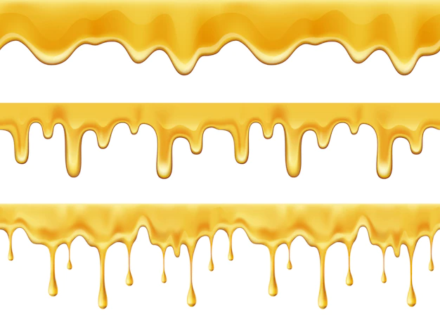 Free Vector | Melting dripping honey drops realistic
