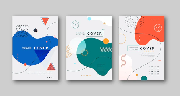 Free Vector | Memphis design cover collection