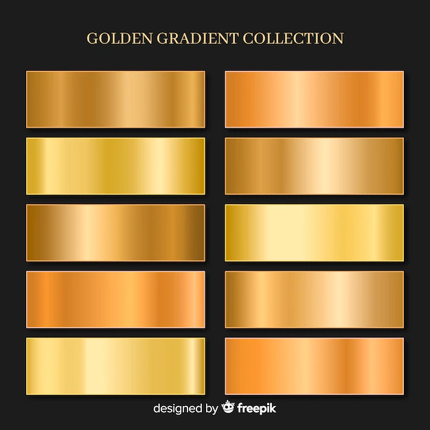 Free Vector | Metallic texture gold gradient set