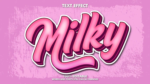 Free Vector | Milky sticker text effect editable pink retro text effect for brand