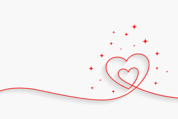 Free Vector | Minimal line heart background with text space