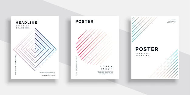 Free Vector | Minimal lines book cover template set