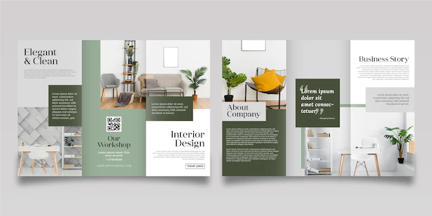 Free Vector | Minimal trifold brochure template