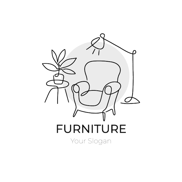 Free Vector | Minimalist furniture logo background