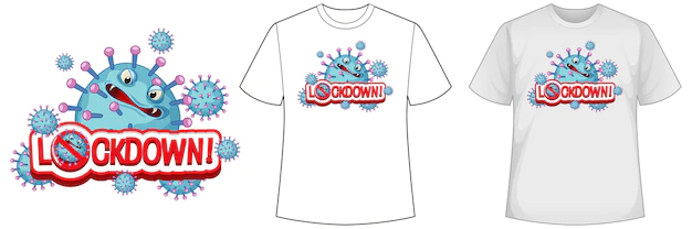 Free Vector | Mock up shirt with coronavirus icon