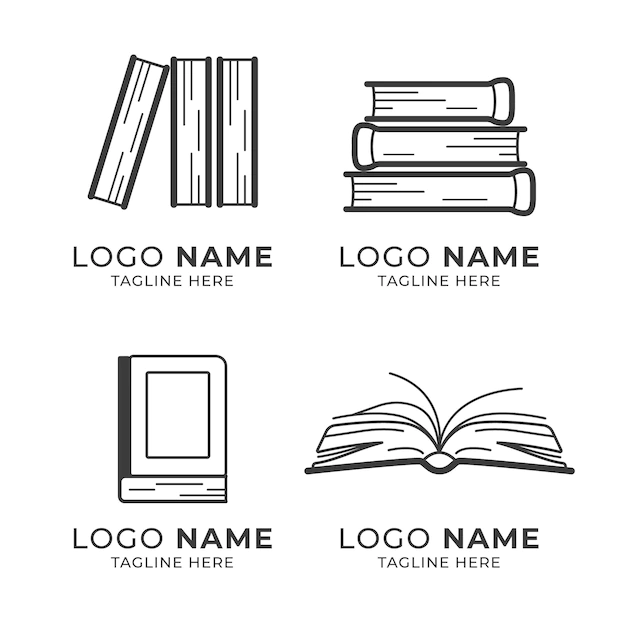 Free Vector | Modern book logo pack