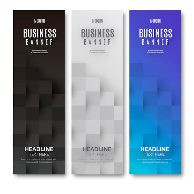 Free Vector | Modern business banner with geometrical cubes