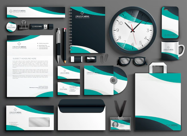 Free Vector | Modern business stationery collateral set